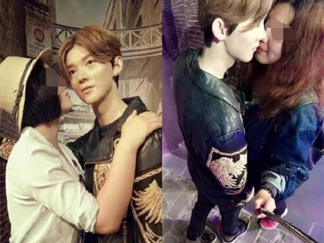 Ca nhạc - MTV - Phản cảm fan nữ hôn tượng sáp của "thiếu gia Bắc Kinh"