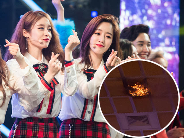 Sân khấu đêm nhạc T-ara bị cháy do bắn pháo hoa?
