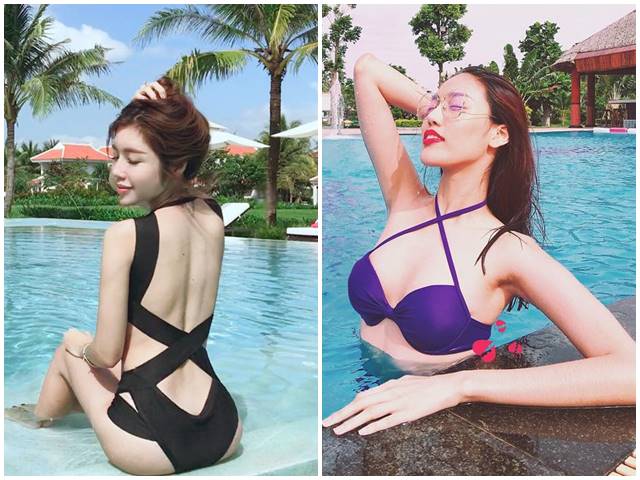 Thời trang - Elly Trần mặc áo tắm cắt xẻ, "nóng từng cm" bên hồ bơi