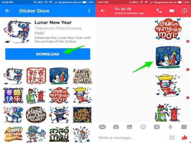 Công nghệ thông tin - Nhắn tin chúc tết trên Facebook bằng sticker độc đáo