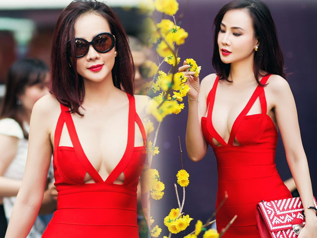 Người mẫu - Hoa hậu - Dương Yến Ngọc "hở bạo" đỏ rực phố hoa Sài Gòn