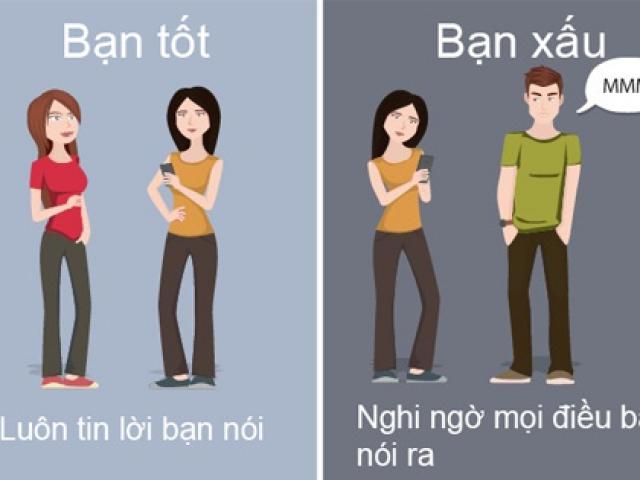 Bạn trẻ - Cuộc sống - 10 điểm khác nhau giữa bạn tốt và bạn xấu