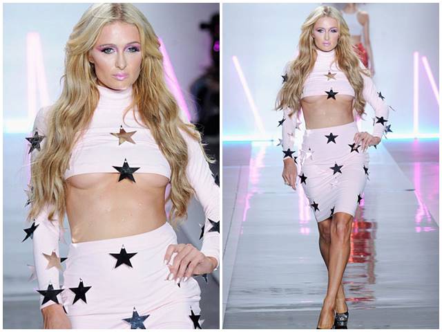 Thời trang - Paris Hilton "đốt mắt" người nhìn với style phô chân ngực