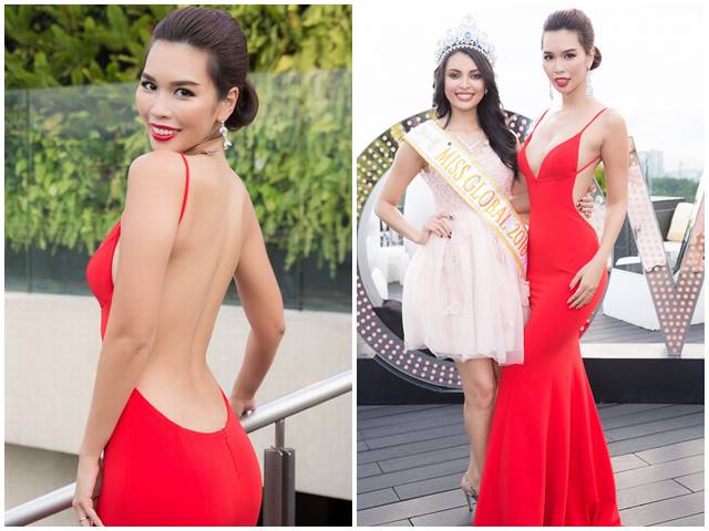 Hà Anh "rực lửa" lấn át cả Hoa hậu Toàn cầu 2016