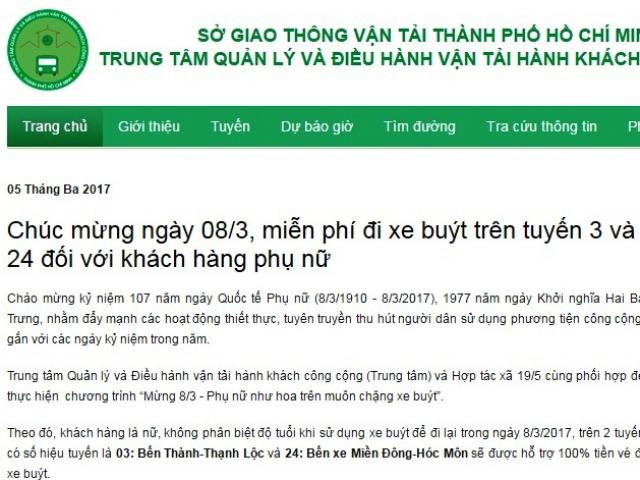 Tặng hoa hồng, miễn phí vé cho khách nữ đi xe buýt ở SG