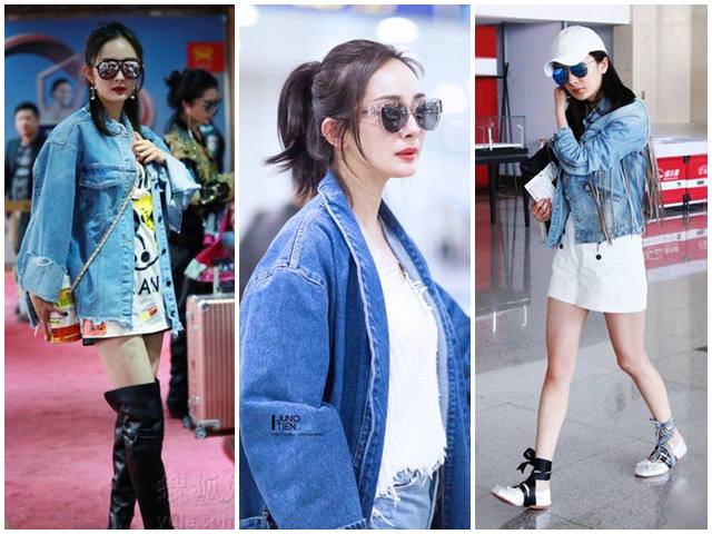 Thời trang - Dương Mịch ăn gian tuổi với loạt áo khoác denim