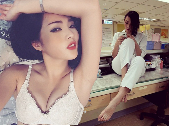 Bạn trẻ - Cuộc sống - Nữ hộ lý nóng bỏng nhất TQ bị "ném đá" vì ngồi trên bàn làm việc