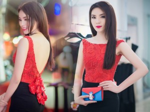 Người mẫu - Hoa hậu - Hoa hậu Kỳ Duyên khoe lưng trần quyến rũ