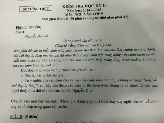 Giáo dục - du học - TP.HCM: Đề thi ngữ văn lớp 9 “gài bẫy” học sinh?