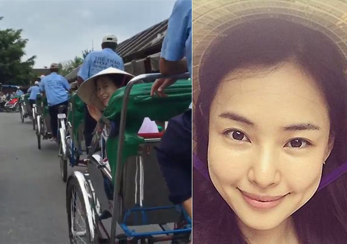 Phim - Mỹ nhân Hàn bất ngờ khoe clip đi xích lô tại Hội An