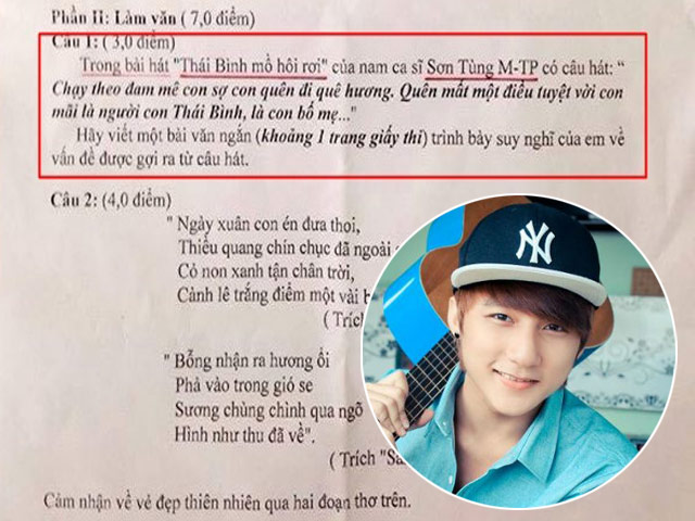 Giáo dục - du học - Sơn Tùng M-TP lại xuất hiện trên đề thi lớp 9