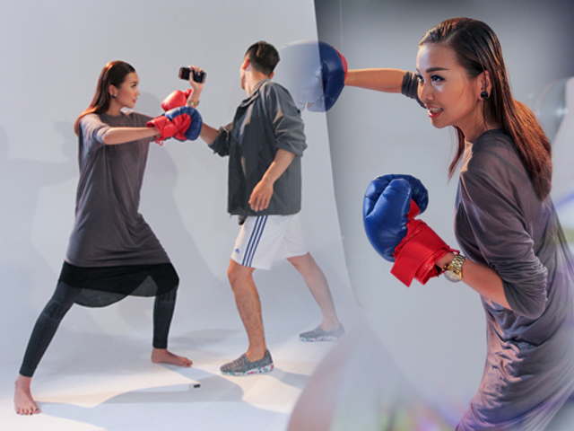 Người mẫu - Hoa hậu - Thanh Hằng đi chân đất dạy thí sinh Top Model đấm bốc