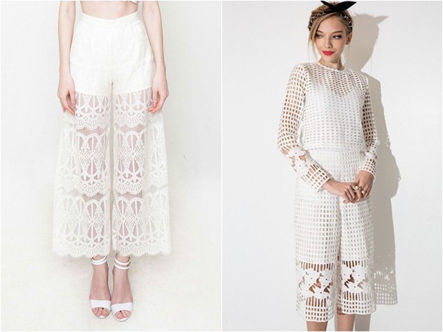 Xu hướng thời trang - Quần ren lửng ống rộng: Mặc thế nào cho đẹp?