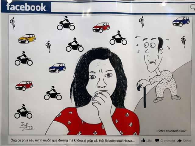 Triển lãm tranh biếm họa về an toàn giao thông 2015