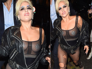 Xu hướng thời trang - “Mẹ Quỷ” Lady Gaga mặc áo liền quần trong suốt đi bar