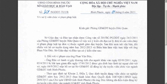 Pháp luật - Buộc thôi việc giáo viên dính án "giết người"