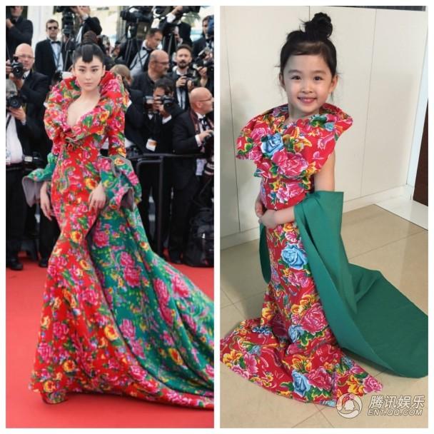 Xu hướng thời trang - Bé gái 4 tuổi mặc váy "chăn con công" nhái sao lớn