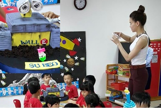 Người mẫu - Hoa hậu - Hà Hồ đến lớp học tổ chức sinh nhật cho con trai