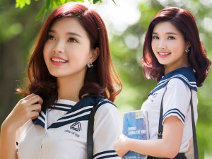 Bạn trẻ - Cuộc sống - Hoa khôi SV Hà Nội đẹp tinh khôi bên trường cũ