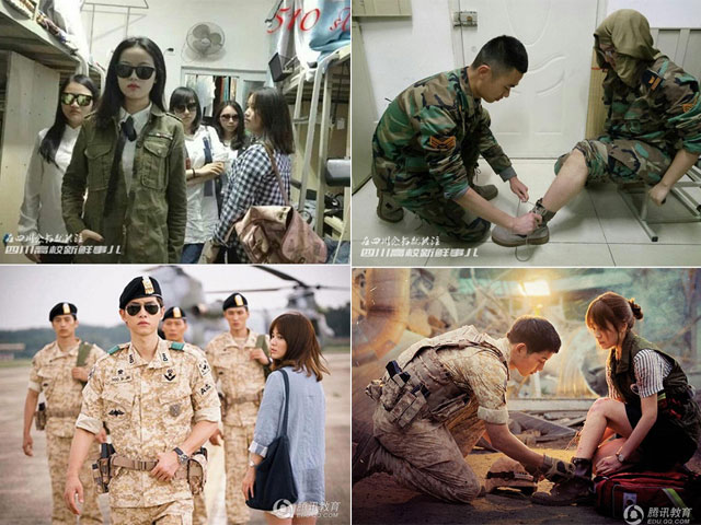 Bạn trẻ - Cuộc sống - Chết cười sinh viên Trung Quốc nhái "Hậu duệ mặt trời"