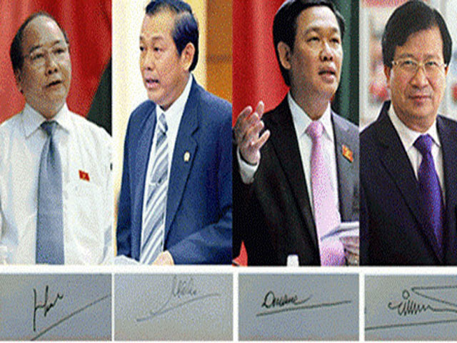 Tin tức trong ngày - Giới thiệu chữ ký của Thủ tướng và 3 Phó Thủ tướng