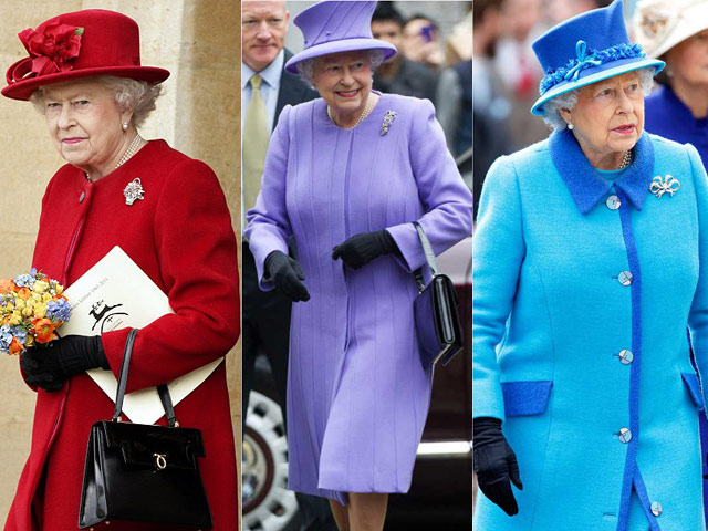 Nữ hoàng Anh thích diện 7 sắc cầu vồng