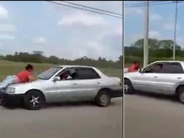 Video: Trói vợ ngoại tình lên capô xe phóng bạt mạng