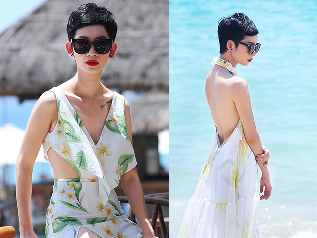 Người mẫu - Hoa hậu - "Gái một con" Xuân Lan thả dáng gợi cảm trên bờ biển