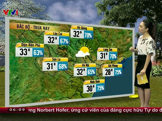 Tin tức trong ngày - Dự báo thời tiết VTV 25/4: Giông sét dồn dập ở miền Bắc