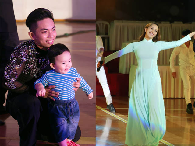 Con trai Khánh Thi thích thú xem bố mẹ khiêu vũ