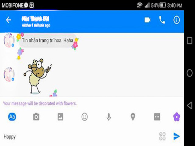 Công nghệ thông tin - Gửi tin nhắn gắn hoa cực vui nhộn trên Facebook