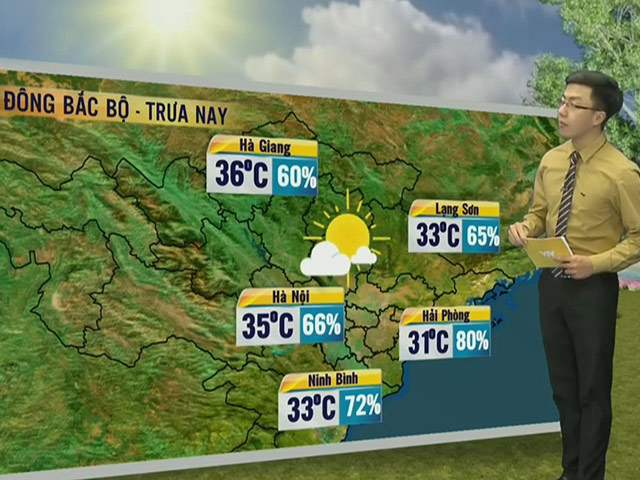 Tin tức trong ngày - Dự báo thời tiết VTV ngày 9/5: Bắc Bộ ngày nắng nóng, đêm mưa rào