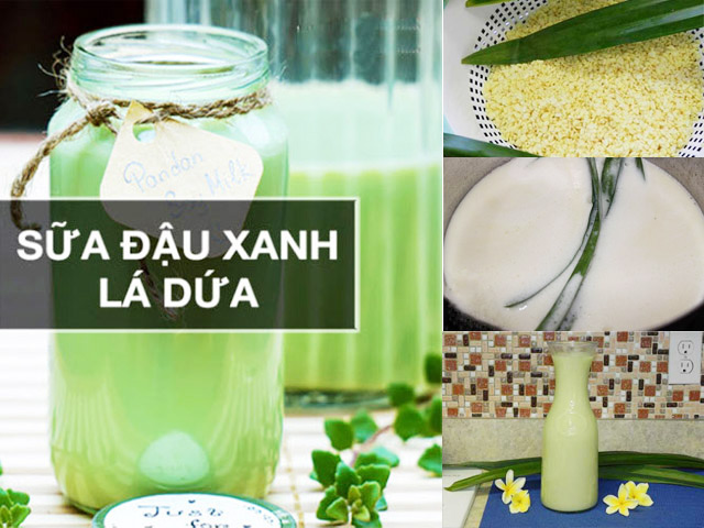 Ẩm thực - Cách làm sữa đậu xanh lá dứa thơm ngon, mát lành