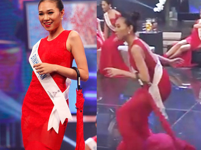 Người đẹp Bình Thuận 2 lần suýt ngã trên sân khấu