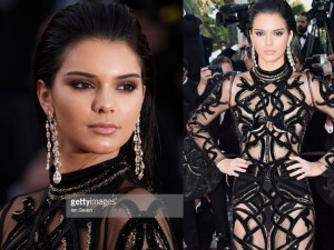 Người mẫu - Hoa hậu - Kendall Jenner mặc đầm xuyên thấu đi xem phim Cannes