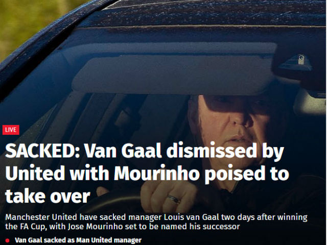 Bóng đá - NÓNG: Van Gaal đã bị MU sa thải