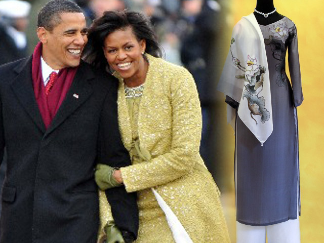 6 bí mật thú vị về chiếc áo dài Sĩ Hoàng tặng bà Obama