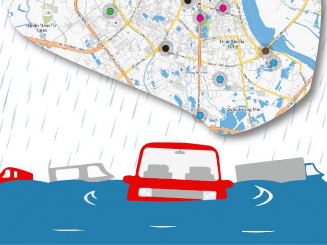 Tin tức trong ngày - [Infographic] 16 điểm ngập sâu khi mưa lớn ở Hà Nội