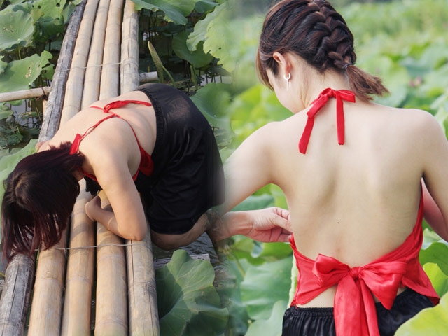 Thời trang - 1001 sự cố dở khóc dở cười của thiếu nữ khi chụp sen