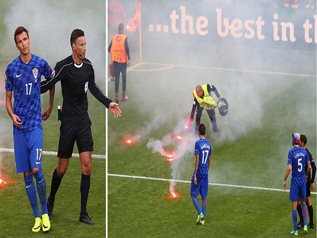 Bóng đá - Nghi án CĐV Croatia ném pháo, cố ý muốn đội nhà bị loại