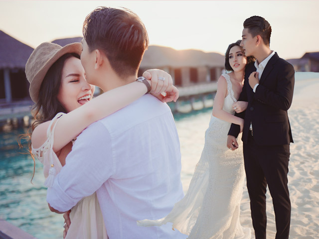 Bạn trẻ - Cuộc sống - Ảnh cưới lãng mạn tại Maldives của “hot girl dao kéo”