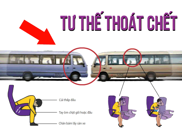 Tin tức trong ngày - [Đồ họa] Tư thế thoát &quot;tử thần&quot; khi 2 xe khách đối đầu