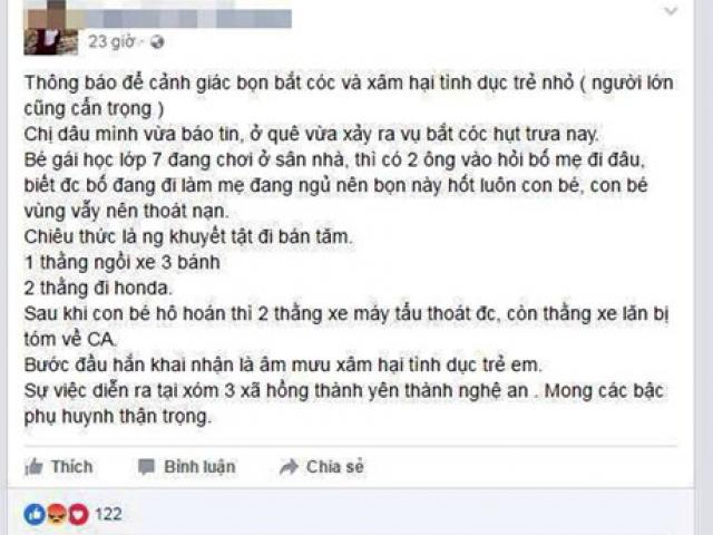 Tin tức trong ngày - Công an thông tin vụ người tàn tật sàm sỡ bé gái lớp 7