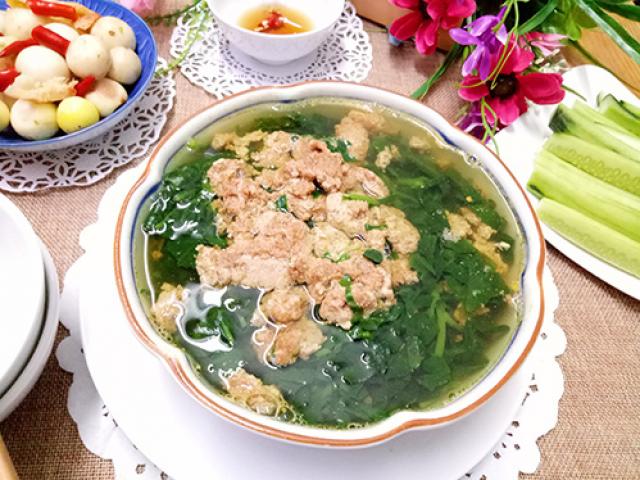 Canh cua mồng tơi ăn một hơi là hết sạch