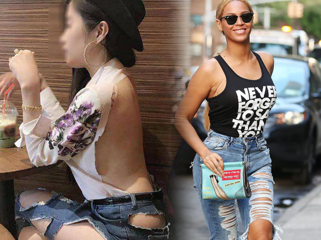 Bí quyết mặc đẹp - Thiếu nữ Việt mặc sơ mi rách tả tơi chễm chệ trên báo nước ngoài