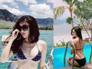 Người mẫu - Hoa hậu - Hiếm hoi lắm mới thấy Huyền My diện bikini &quot;bốc lửa&quot; thế