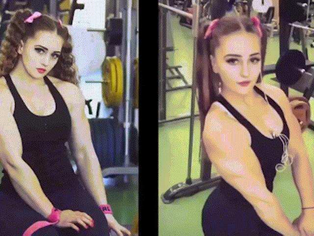 Bí quyết làm đẹp - Hot girl Nga đẹp tựa &quot;nữ thần&quot; nhưng có cơ bắp cuồn cuộn