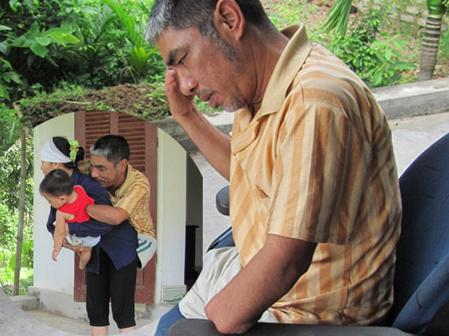 Bạn trẻ - Cuộc sống - Chuyện cảm động vợ già cõng chồng cụt, bế cháu nhỏ