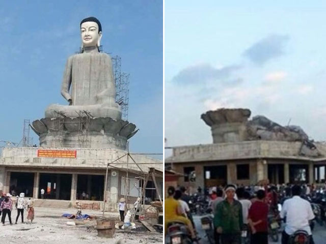 Tin tức trong ngày - Tượng phật cao nhất miền Bắc đang thi công bất ngờ đổ sập