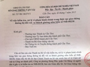 Tin tức trong ngày - Bác tin TTGT Cần Thơ rút súng dọa nhân viên xe khách